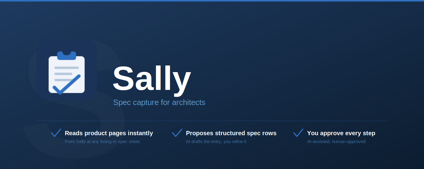 Sally — Spec capture for architects